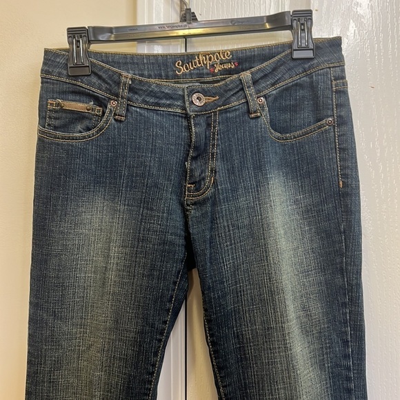 Southpole Dark Wash Blue Denim Flare Bootcut Jeans Size 5 - Picture 7 of 16